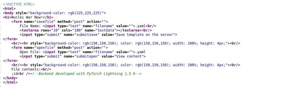 Sourcecode der Webanwendung auf Port 9090
